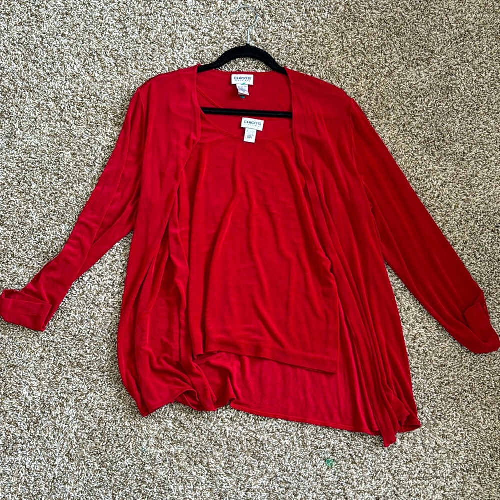 Chico’s undershirt and matching cardigan